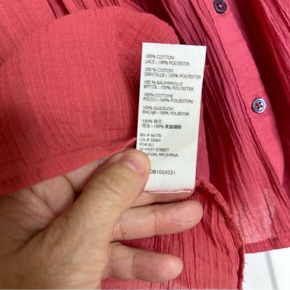 Free People dusty rose, earthy tone color short, flowy, light weight blouse S - Picture 11 of 11